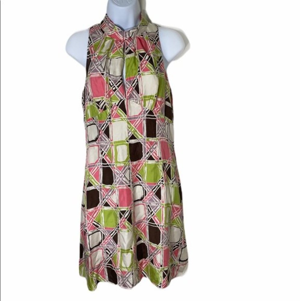 Milly New York Pink and Green Silk Dress - Picture 1 of 6